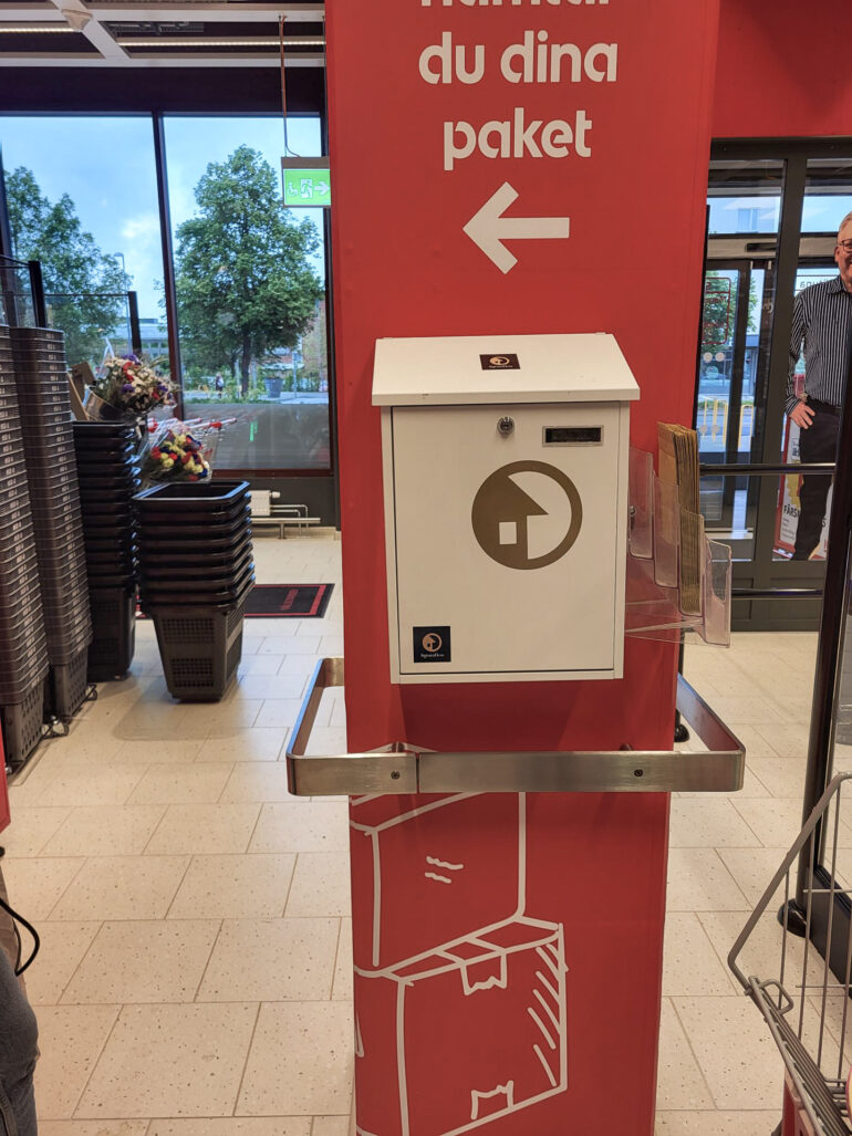 Postlåda för nyckelinlämning